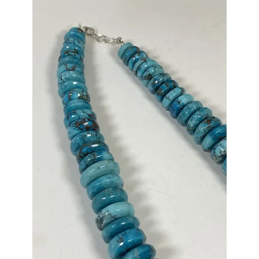 Turquoise Disc Necklace w/ Reddish Brown Matrix